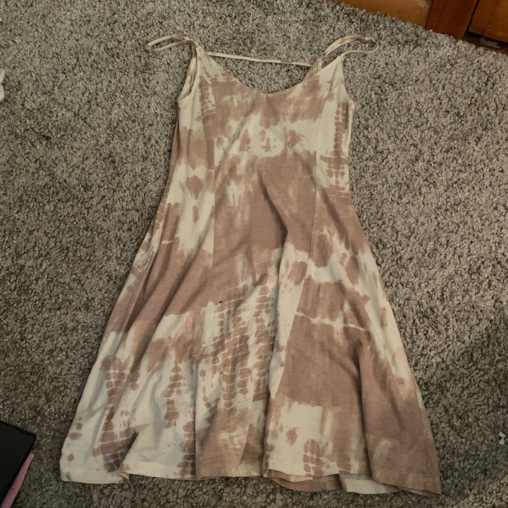 Light pink and white tie dye dress with low back